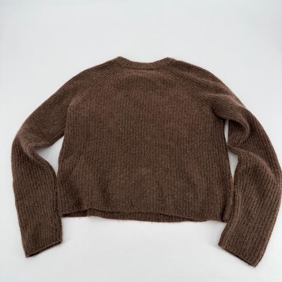 Quince Brown 100% Mongolian Cashmere Fisherman Crewneck Sweater XS - Picture 5 of 5